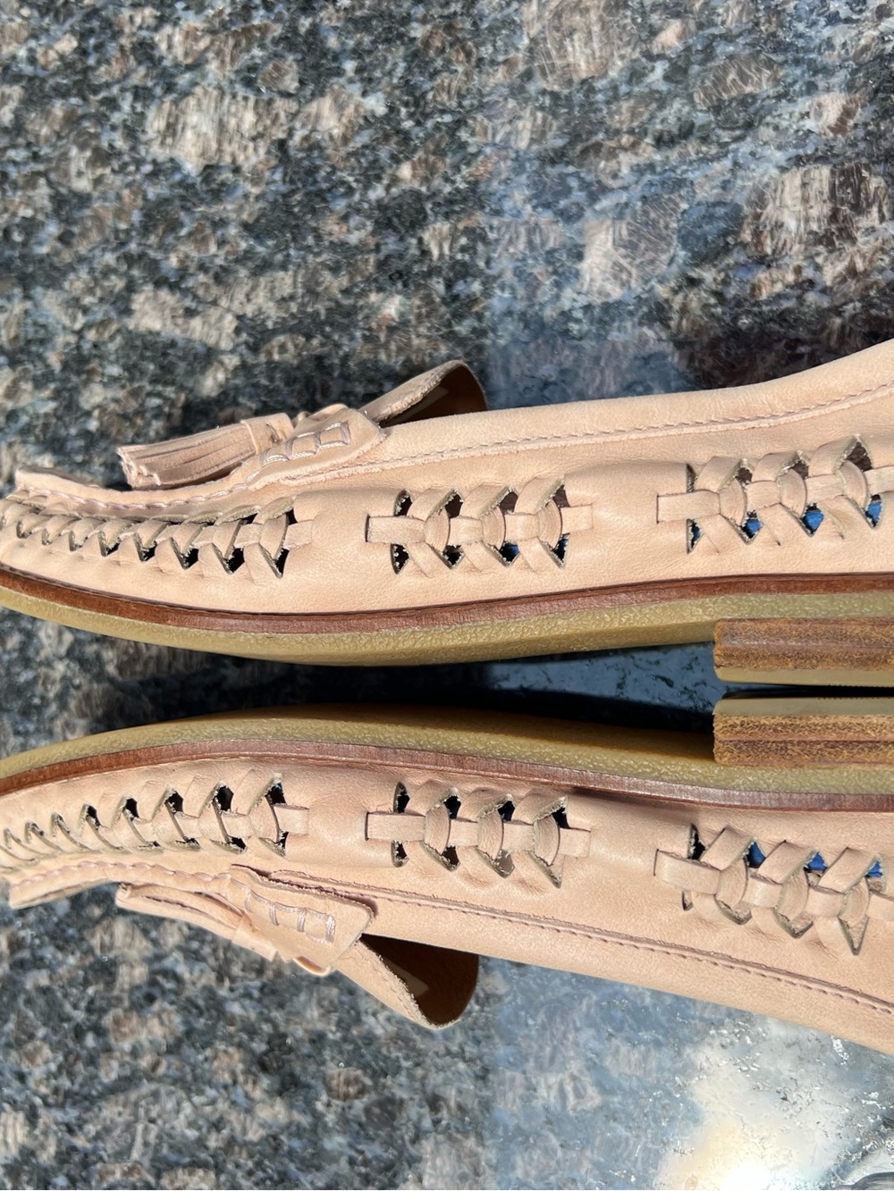 Sperry Women Seaport Penny Plushwave Woven Leather Loafers Tan Sz 10 - Picture 5 of 8